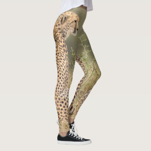Cheetah Photographed in the Wild Quality Leggings