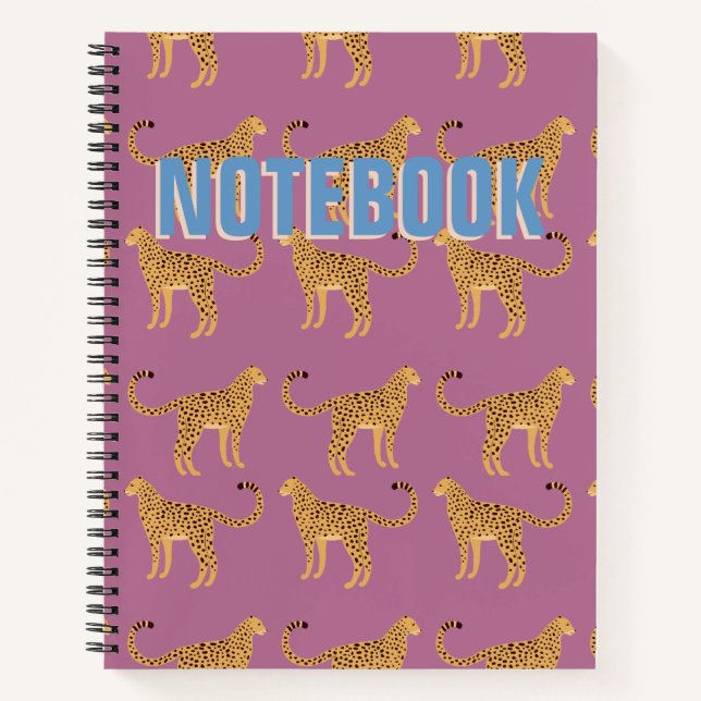 Cheetah, pink leopard Spiral Notebook (Front)