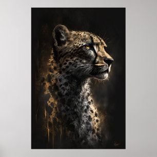 Cheetah Portrait Animal Nature Wildlife Art Spirit Poster