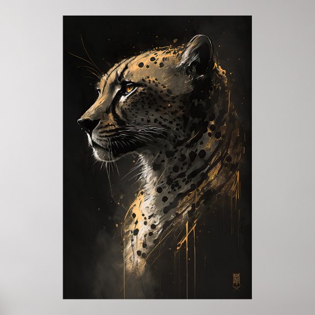 Cheetah Portrait Animal Nature Wildlife Art Spirit Poster (Front)