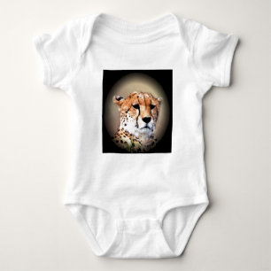 Cheetah Portrait by Full Moon: Nature's Grace Baby Bodysuit