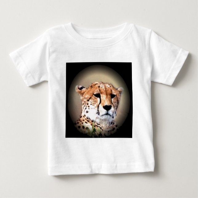 Cheetah Portrait by Full Moon: Nature's Grace Baby T-Shirt (Front)