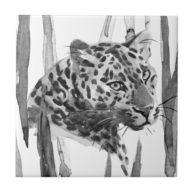 Cheetah Portrait Ceramic Tile (Front)
