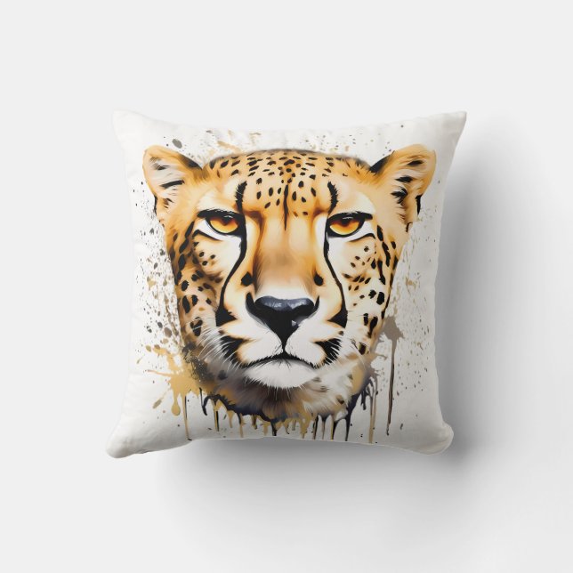 Cheetah Portrait Cushion (Back)