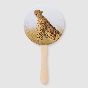 Cheetah Portrait Hand Fan