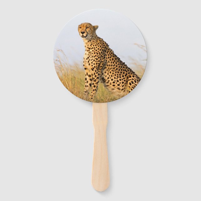 Cheetah Portrait Hand Fan (Front)