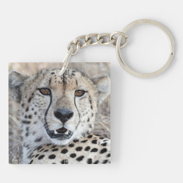 Cheetah Portrait Key Ring (Back)