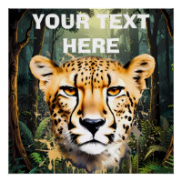 Cheetah Portrait with Jungle Background