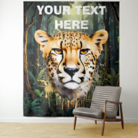 Cheetah Portrait with Jungle Background