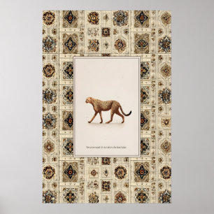 Cheetah Poster Print Neutral Wildlife Wall Art