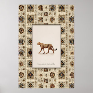 Cheetah Poster Print  Neutral Wildlife Wall Art