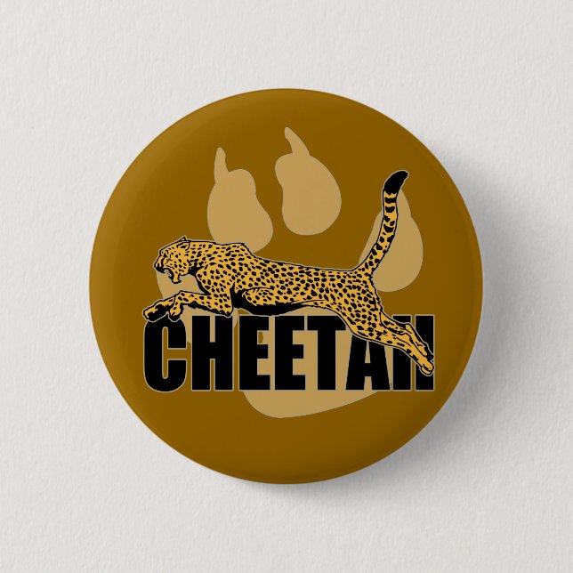 Cheetah Power 6 Cm Round Badge (Front)