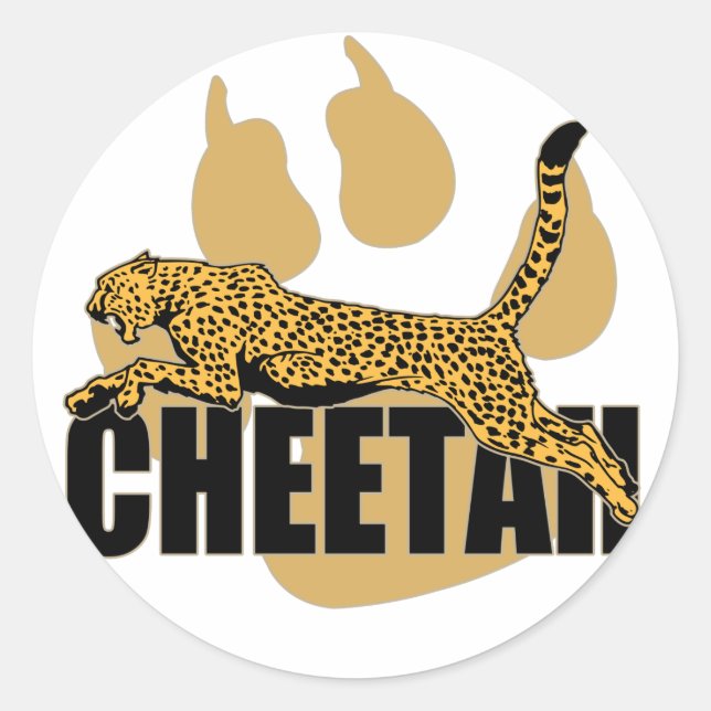 Cheetah Power Classic Round Sticker (Front)