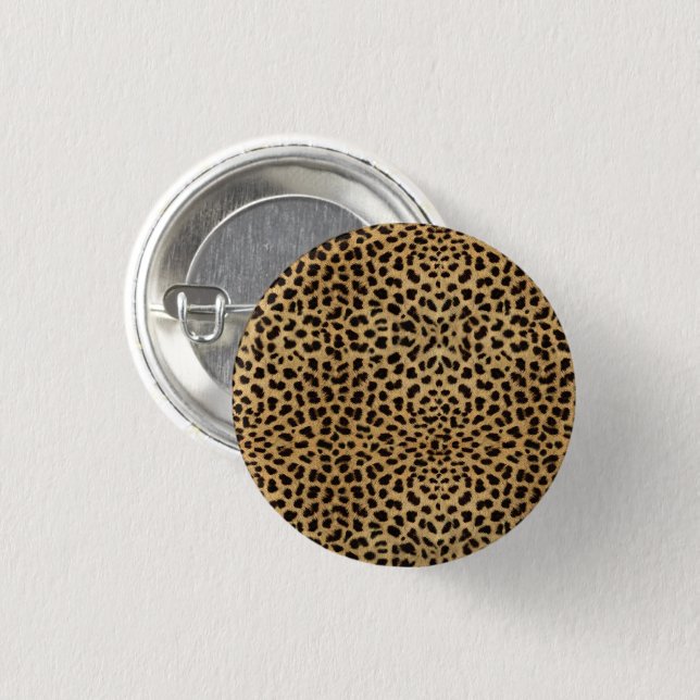 Cheetah Print 3 Cm Round Badge (Front & Back)