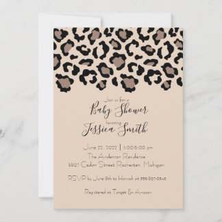Cheetah Print Baby Shower Invitation