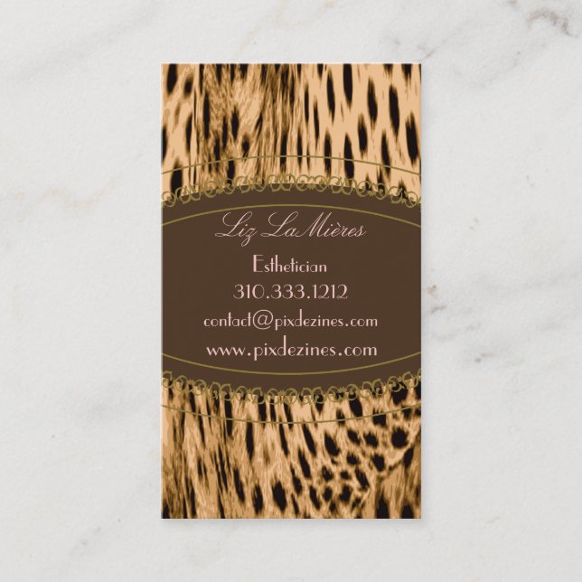 Cheetah print business cards (Front)