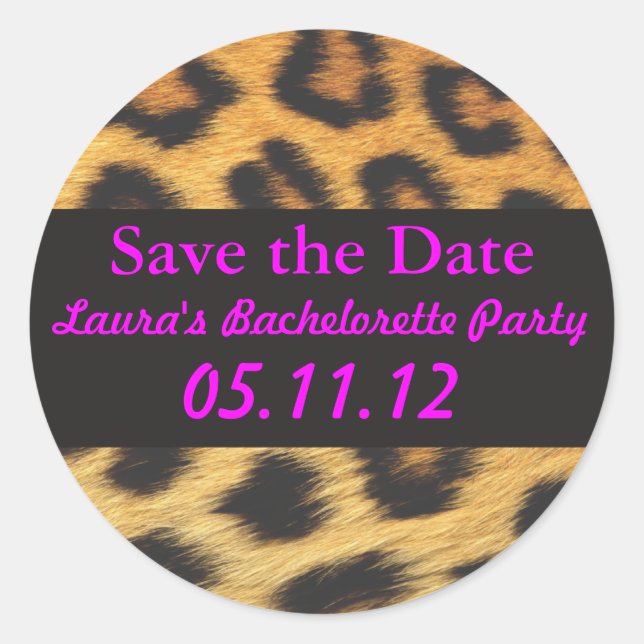 Cheetah Print Classic Round Sticker (Front)