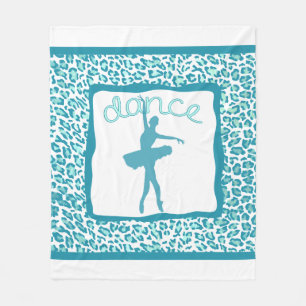 Cheetah Print Dance in Turquoise Blanket