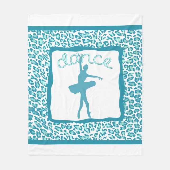 Cheetah Print Dance in Turquoise Blanket (Front)