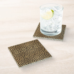 Cheetah Print Glass Coaster