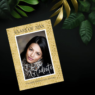 Cheetah Print Graduation Invitation