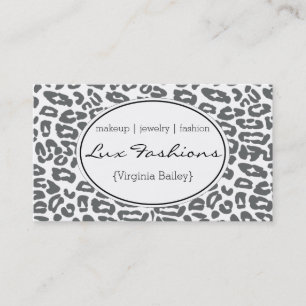 Cheetah Print (grey) Business Card
