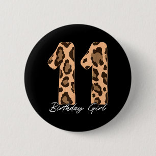 Cheetah Print Kids 11 Year Old Cheetah 11th 6 Cm Round Badge