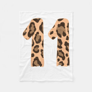 Cheetah Print Kids 11 Year Old Cheetah 11th Fleece Blanket