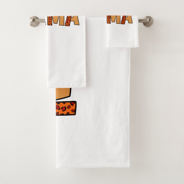 Cheetah Print Leopard Mum Bath Towel Set (Insitu)