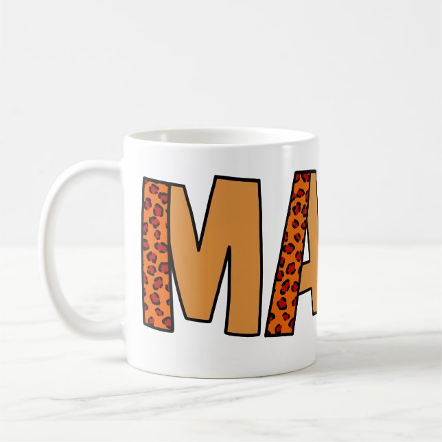 Cheetah Print Leopard Mum Coffee Mug (Left)