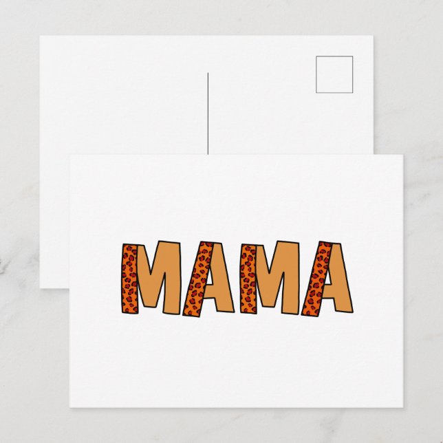 Cheetah Print Leopard Mum Postcard (Front/Back)