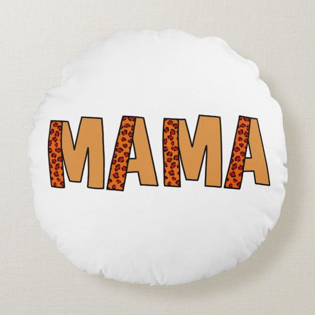 Cheetah Print Leopard Mum Round Cushion (Front)