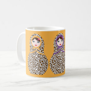 Cheetah Print Matryoshka Coffee Mug 