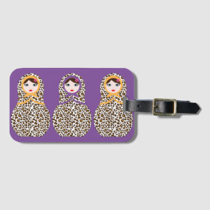 Cheetah Print Matryoshka Luggage Tag