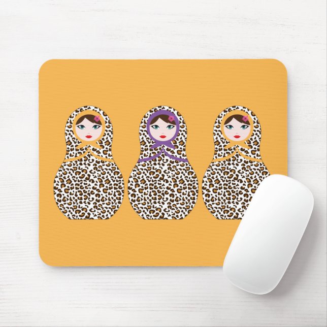 Cheetah Print Matryoshka Mousepad (With Mouse)
