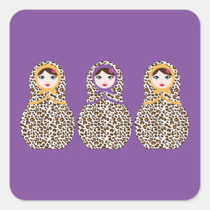 Cheetah Print Matryoshka Sticker