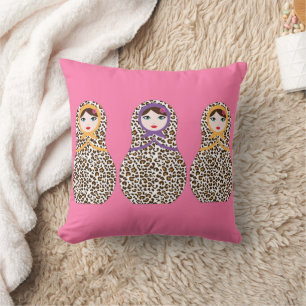 Cheetah Print Matryoshka Throw Pillow – Wild Style