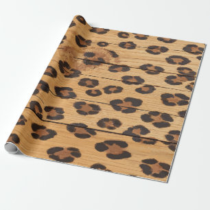 Cheetah Print on Wood Pattern – Rustic Animal Gift Wrapping Paper