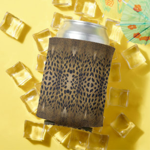Cheetah Print Pattern Can Cooler