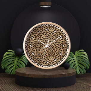 Cheetah Print pattern Clock