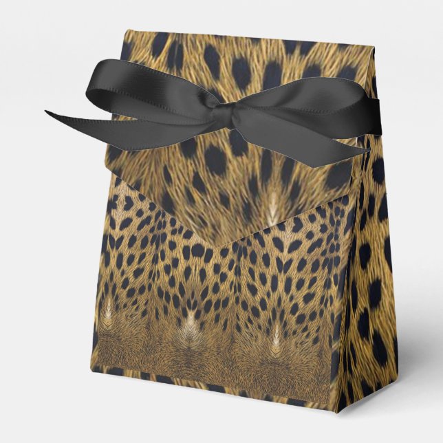 Cheetah Print Pattern Favour Box (Front Side)
