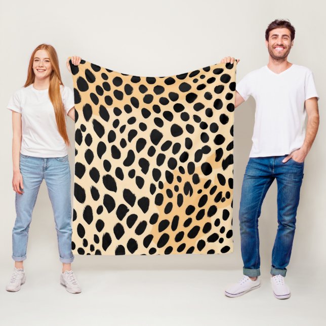 Cheetah Print Pattern Fleece Blanket (In Situ)