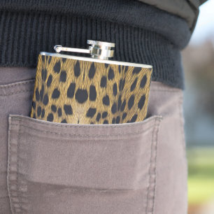 Cheetah Print Pattern Hip Flask