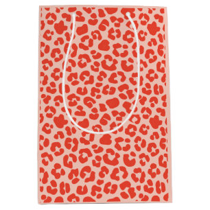 Cheetah Print Pattern Red Medium Gift Bag