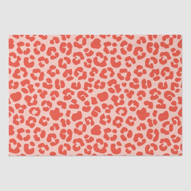 Cheetah Print Pattern Red  Tissue Paper (Front)
