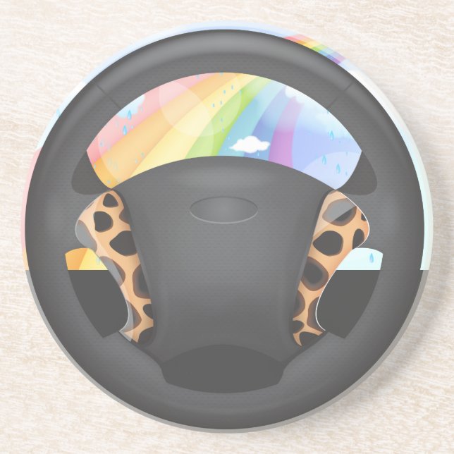 Cheetah  Print Steering Wheel Coaster (Front)