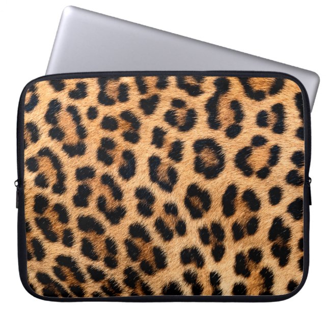 Cheetah print texture laptop sleeve (Front)