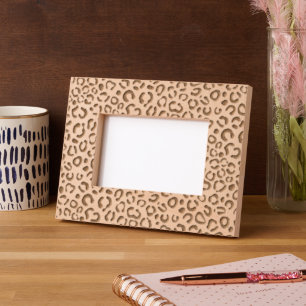 Cheetah Print Trendy Modern Cute Girly Elegant Etched Frames