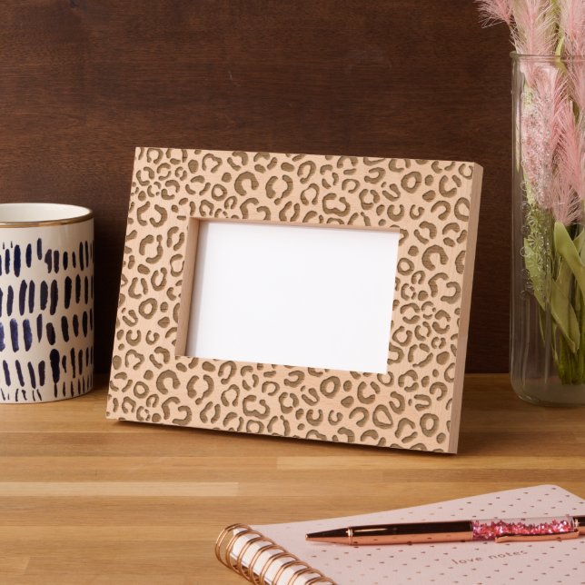     Cheetah Print Trendy Modern Cute Girly Elegant Etched Frames (Left)