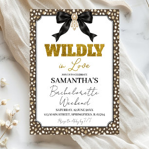 Cheetah Print Wildly in Love Bachelorette Weekend Invitation